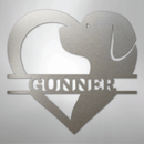 Custom Metal Wall Art - Dog Lover Heart Monogram Sign