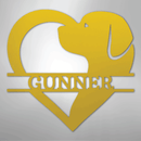 Custom Metal Wall Art - Dog Lover Heart Monogram Sign