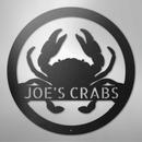 Custom Metal Wall Art - Personalized Coastal Crab Monogram Sign