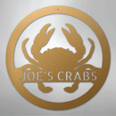 Custom Metal Wall Art - Personalized Coastal Crab Monogram Sign