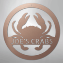 Custom Metal Wall Art - Personalized Coastal Crab Monogram Sign