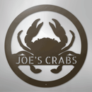 Custom Metal Wall Art - Personalized Coastal Crab Monogram Sign