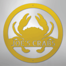 Custom Metal Wall Art - Personalized Coastal Crab Monogram Sign