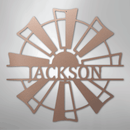 Custom Metal Wall Art - Personalized Farmhouse Windmill Monogram Sign