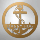 Custom Metal Wall Art - Personalized Nautical Anchor Sign