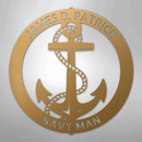 Custom Metal Wall Art - Personalized Nautical Anchor Sign