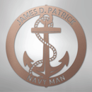 Custom Metal Wall Art - Personalized Nautical Anchor Sign