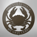 Custom Metal Wall Art - Personalized Crab Sign