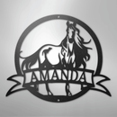 Custom Metal Wall Art - Personalized Horse Monogram Sign