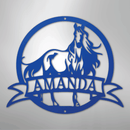 Custom Metal Wall Art - Personalized Horse Monogram Sign