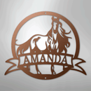 Custom Metal Wall Art - Personalized Horse Monogram Sign