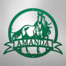 Custom Metal Wall Art - Personalized Horse Monogram Sign