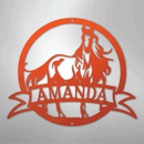 Custom Metal Wall Art - Personalized Horse Monogram Sign