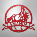 Custom Metal Wall Art - Personalized Horse Monogram Sign