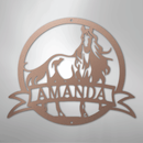 Custom Metal Wall Art - Personalized Horse Monogram Sign