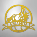 Custom Metal Wall Art - Personalized Horse Monogram Sign