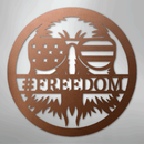 Custom Metal Wall Art - Personalized Patriotic Eagle Monogram Sign