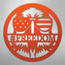 Custom Metal Wall Art - Personalized Patriotic Eagle Monogram Sign