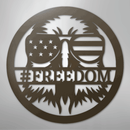 Custom Metal Wall Art - Personalized Patriotic Eagle Monogram Sign