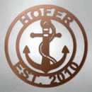 Custom Metal Wall Art - Anchor Family Name Monogram Sign