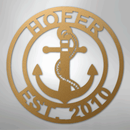 Custom Metal Wall Art - Anchor Family Name Monogram Sign