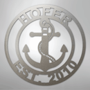 Custom Metal Wall Art - Anchor Family Name Monogram Sign