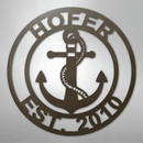 Custom Metal Wall Art - Anchor Family Name Monogram Sign