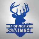 Custom Metal Wall Art - Personalized Deer Antler Head Monogram Sign