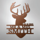 Custom Metal Wall Art - Personalized Deer Antler Head Monogram Sign