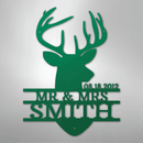 Custom Metal Wall Art - Personalized Deer Antler Head Monogram Sign
