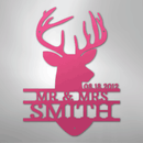 Custom Metal Wall Art - Personalized Deer Antler Head Monogram Sign
