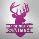 Custom Metal Wall Art - Personalized Deer Antler Head Monogram Sign