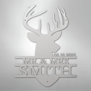 Custom Metal Wall Art - Personalized Deer Antler Head Monogram Sign