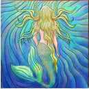 Watercolor Mermaid - Blonde - | Wall Art Print on Real Wood