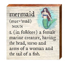 Mermaid Definition Sign | Wall Art Print on Real Wood