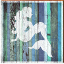 Mermaid Wood Sign | Blue | Wall Art Print on Real Wood