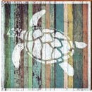 Sea Turtle Orange Sign | Wall Art Print on Real Wood