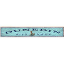 Dunedin Mermaid Blue Latitude Longitude | Wall Art Print on Real Wood