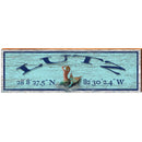 Lutz Mermaid Blue Latitude Longitude | Wall Art Print on Real Wood