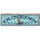 Dunedin Mermaid Blue Latitude Longitude | Wall Art Print on Real Wood