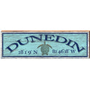Dunedin Sea Turtle Blue Latitude Longitude | Wall Art Print on Real Wood