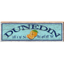 Dunedin, Florida Wooden Sign | Wall Art Print on Real Wood | Oranges Blue Latitude Longitude Home Decor Gift
