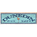 Dunedin Flamingo Blue Latitude Longitude | Wall Art Print on Real Wood