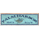 Palm Harbor Blue Crab Blue Latitude Longitude | Wall Art Print on Real Wood