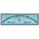 Honeymoon Island Flamingo Blue Latitude Longitude | Wall Art Print on Real Wood