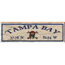Tampa Bay Tampa Pirate Tan Latitude Longitude | Wall Art Print on Real Wood
