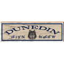 Dunedin Wolf Face Tan Latitude Longitude | Wall Art Print on Real Wood