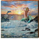 Mermaid Sunset - | Wall Art Print on Real Wood