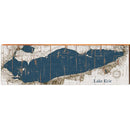 Lake Erie Map Great Lakes Wooden Sign | Wall Art Print on Real Wood