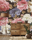 Elegant Brown Wallpaper with Flowers